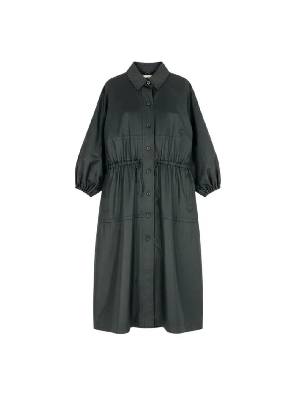 Saint Laurent H6 Long Coat Waist Mark Droast Stand Color Spring Black Female